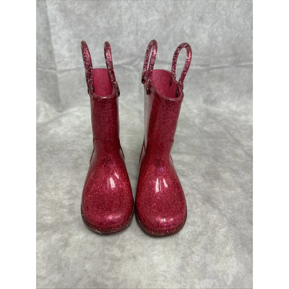 Western Chief Pink Sparkly Rainboots  Girl Toddler SZ-7